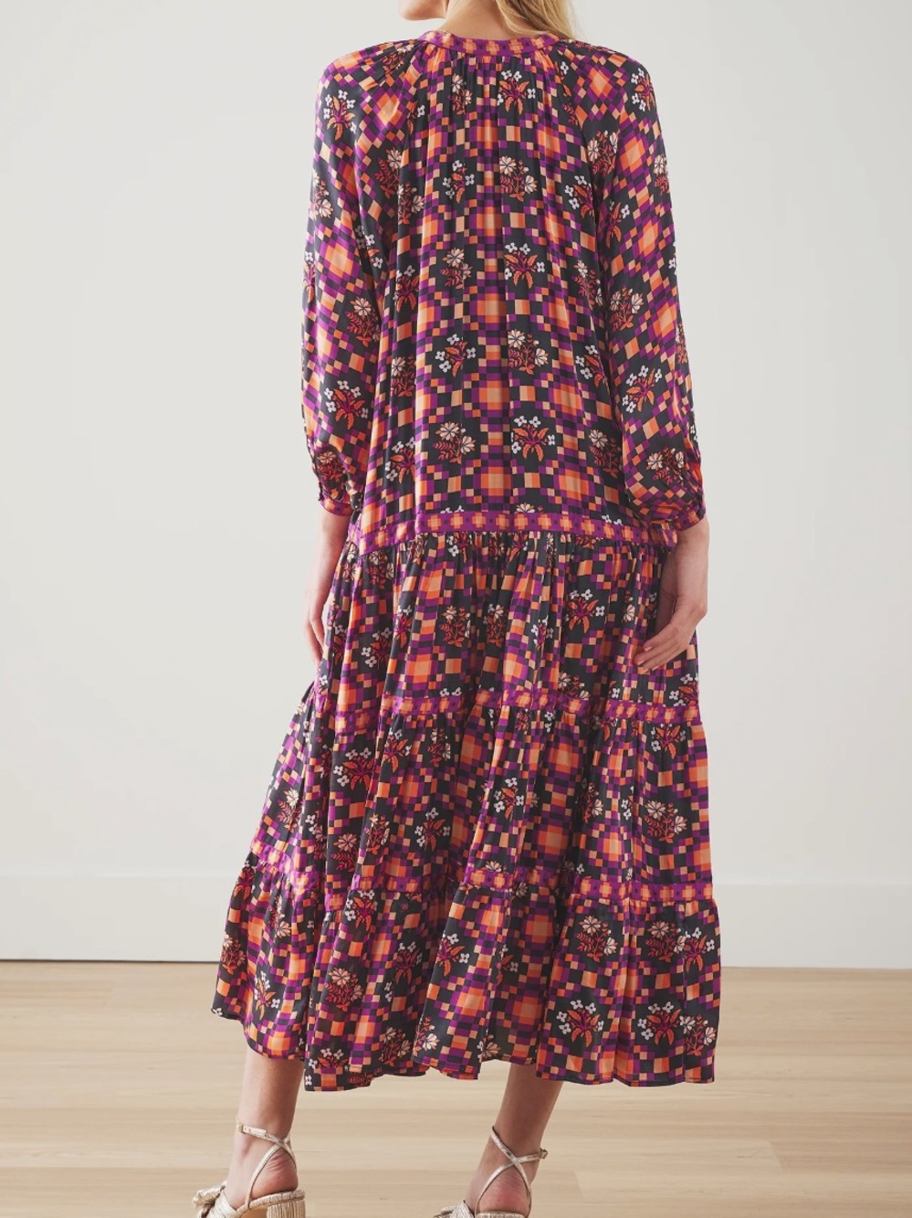 Print Fresh size L Violet Breeze Maxi Dress